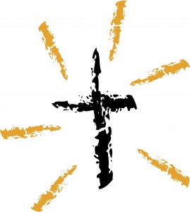 Abstract Ink Splash Shining Cross